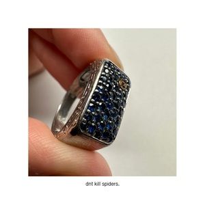 Effy Men’s Sterling Silver and Blue Sapphire Ring